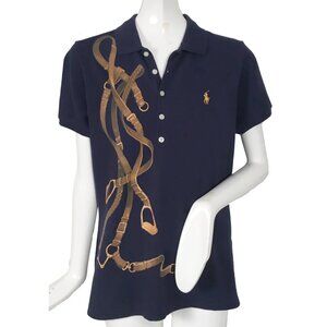NEW Polo Ralph Lauren Polo Shirt!  Navy With Big Equestrian Horse Graphic